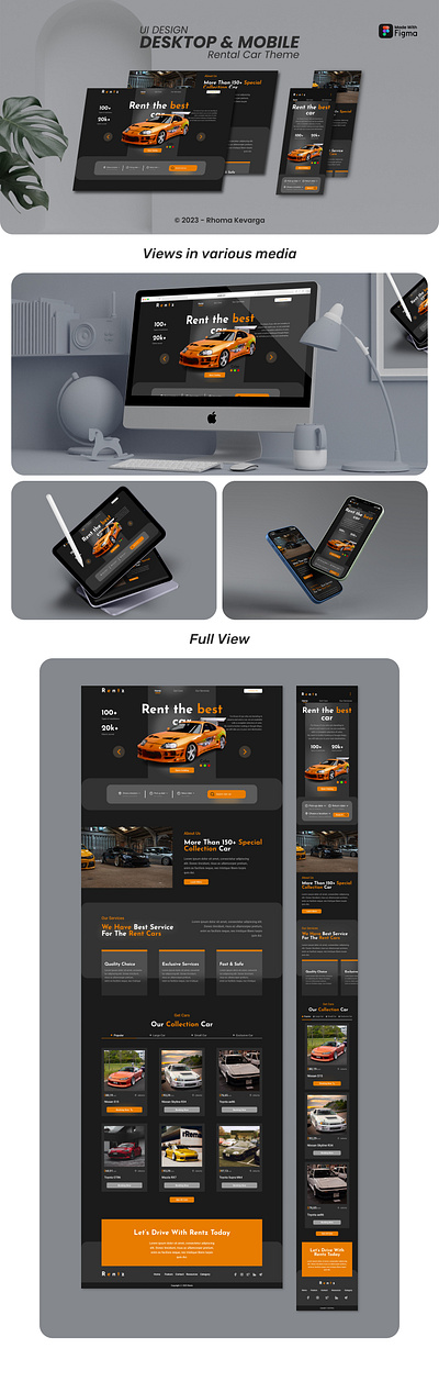 UI Design Web And Mobile Rental Car design graphic design illustration mobile rental car ui ux web web design website