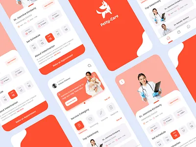 Pettycare - Mobile Apps branding design doctor figma healthcare illustration logo mobile apps mobile design pet petcare ui ui design uiux uiux design ux vector web design