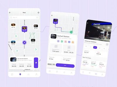 Gas Station Finder Mobile App app design app development design i can infotech mobile application ui ui design ui ux