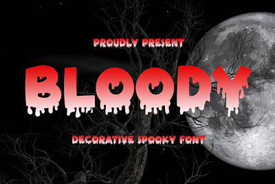 Bloody - Spooky Halloween Font all caps font bloody font decorative font display font fonts halloween handwriting lettering logo sans serif font scary font script spooky font typeface typography