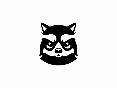 Angry Raccoon Logo animal branding cartoon cute design emblem icon identity illustration logo mark mascot negative space playful raccoon sports symbol thief trash panda vector