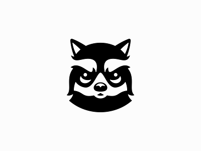 Angry Raccoon Logo animal branding cartoon cute design emblem icon identity illustration logo mark mascot negative space playful raccoon sports symbol thief trash panda vector