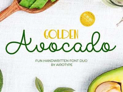 Golden Avocado - Fun Font Duo cursive font cute font design font fonts fun font handwriting handwriting font kids font lettering monoline font school font script script font signature font single line font typeface typography vector wedding font