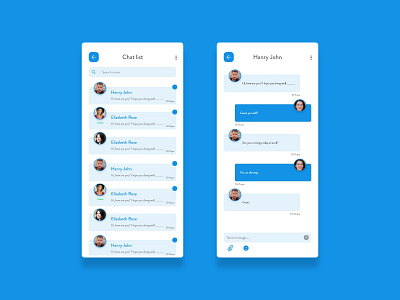 Chat List App and Web (UI - UX) Design adobe xd app design application chat chat app chat dashboard chat list chatting app conversation dashboard figma message app mobile app ui ui design ux web application