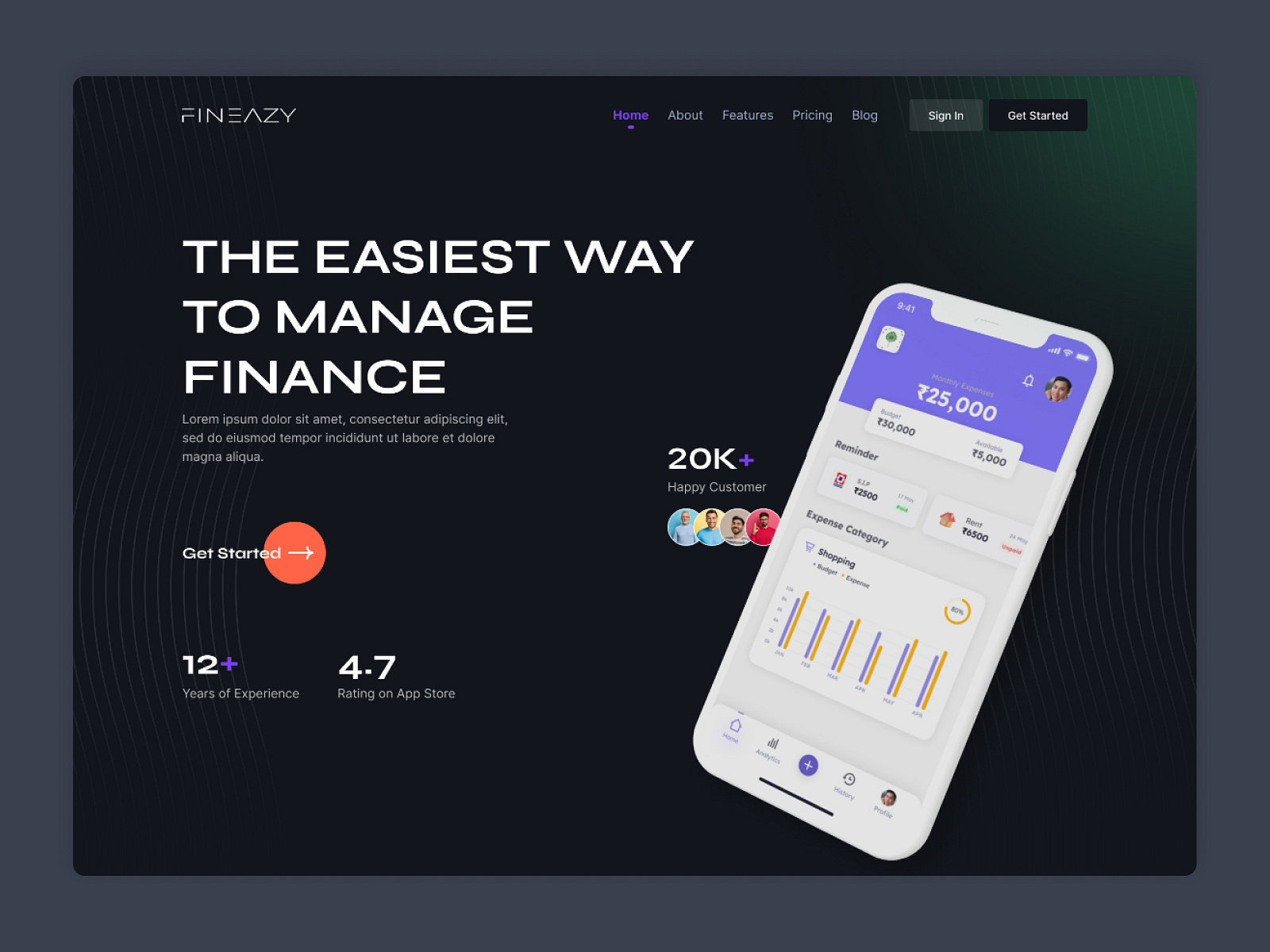 Landing Page Design for Fintech App by Code Theorem on Dribbble