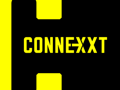CONNEXXT black branding colors colour connecting connection customers design illustration logo logo design logodesign minimal platform simple suppliers ui website white yellow