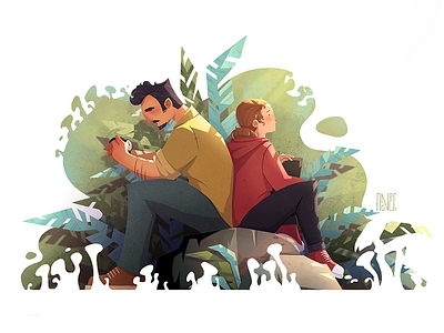 Joel and Ellie art digital art digital illustration digital painting drawing fanart illustration painting procreate the last of us