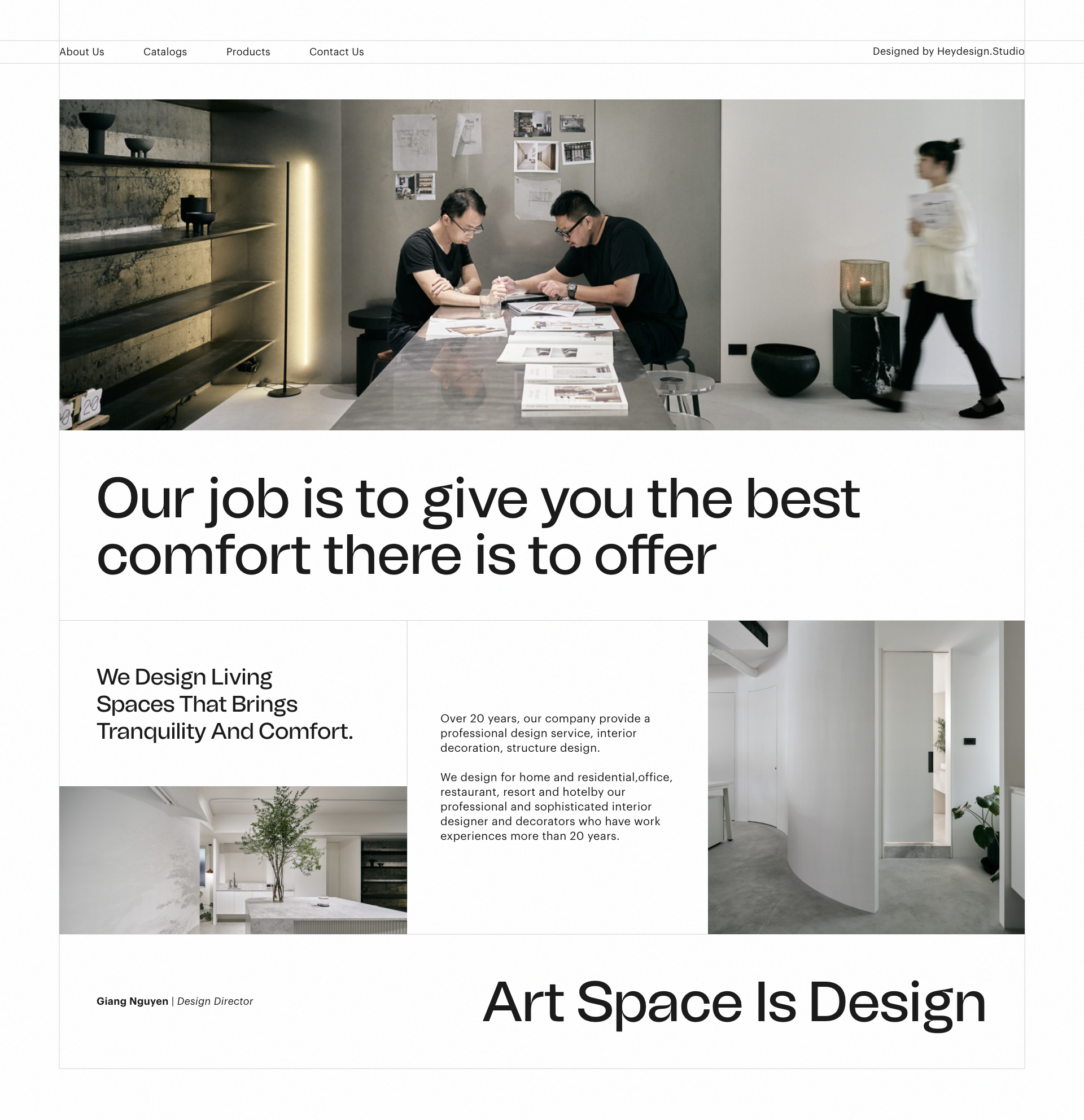Minimal Interior Website Design architect black white branding clean clean design heydesign heydesignstudio homepage interior minimal minimalist ui design website design white