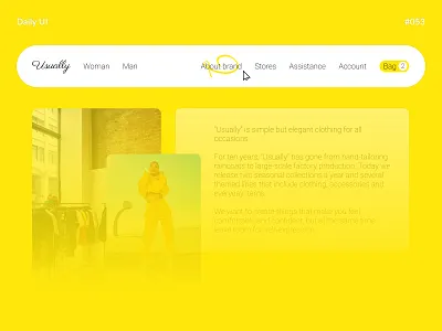 Header Navigation — Daily UI #053 challenge clothes daily daily ui daily ui 053 dailyui dailyui 053 dailyui053 design header header navigation shop ui ux web website