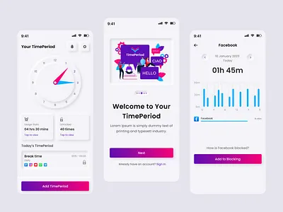 App Blocking Application app block app control app design app time schedule appcontrol clean minimal mobile app mobile app design mobile ui neumorphic neumorphism neumorphism app neumorphism mobile app design neumorphism ui time saver timesaver ui ui design uxui