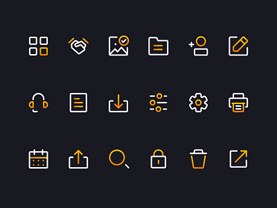 Icon set / Flowhaven branding icon icons illustration vector