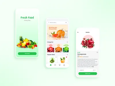 Fresh Food - Online Grocery App UI Design app ui case study ecommerce ecommerce app food ordering app grocery grocery app grocery delivery grocery landing page grocery ordering app grocery shop grocery website online food online food ordering app ui ui design user interface ux