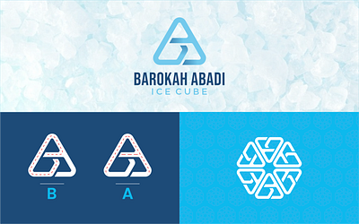 Monogram BAROKAH ABADI "Ice Cube Logo" app branding design graphic design icon illustration logo logo design monogram typography ui ux vector