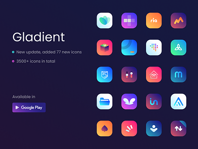 Gladient Android Iconset Update android homescreen iconpack icons iconset ios theme ui