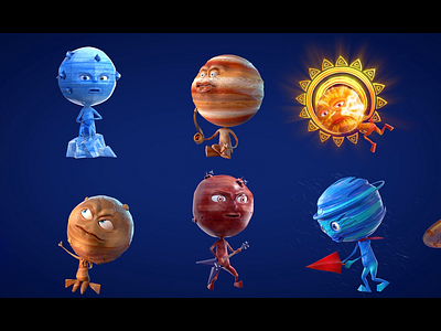 Set of 3D symbols animation on Space themed slot 3d 3d animation 3d art 3d design 3d game 3d motion design 3d slot animation character animation character art character design digital art gambling game art game design graphic design motion graphics planets symbols slot design slot machine