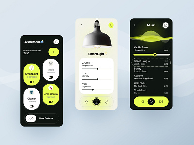 Smart Home App app app design design ios minimal design mobile app mobile application music player smart home smart home app