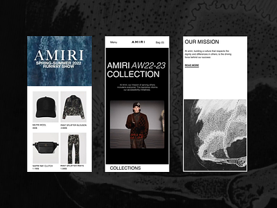 AMIRI E-commerce animation design ui ux web
