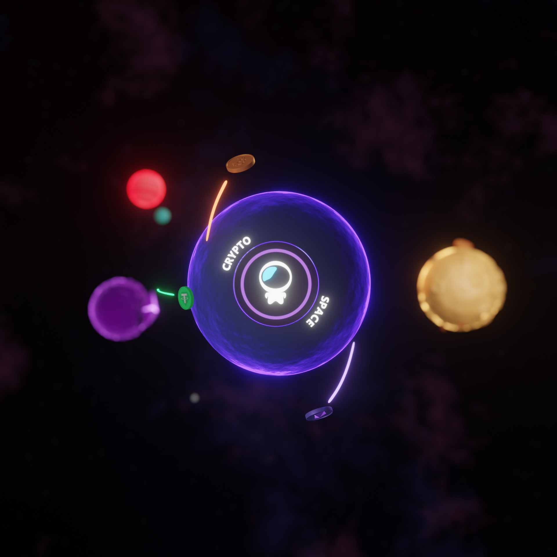 Welcome to the crypto space 3d animation astro bitcoin coin crypto cryptocurrency design eevee etheteum illustration illustrator motion motion graphics planet space vector web web design
