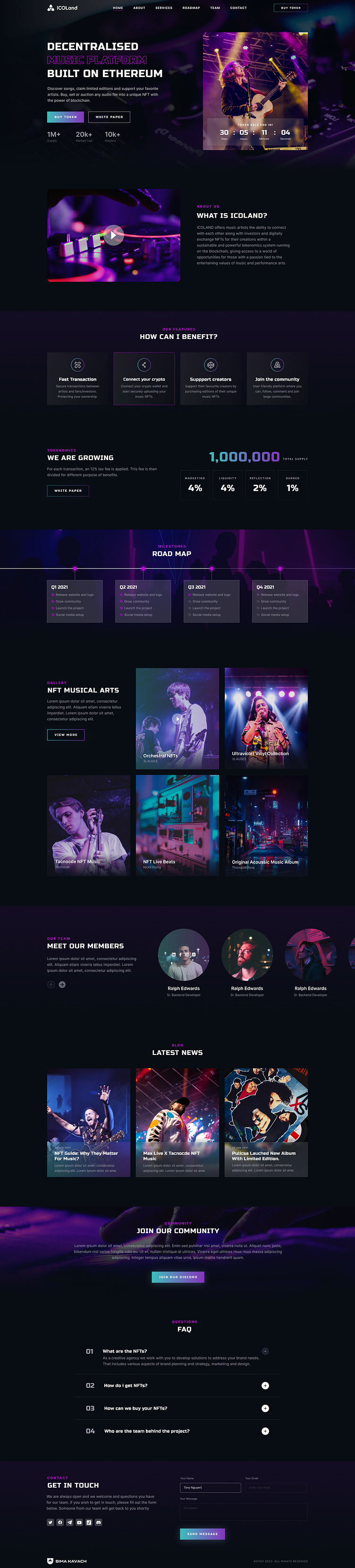 ICOLand website by Md Ripon Hossain on Dribbble