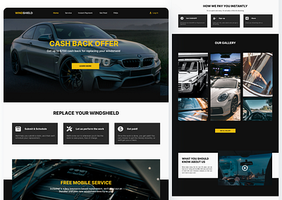 Windshield Car Repair Website Design automotive car figma ui uidesign webdesign website design