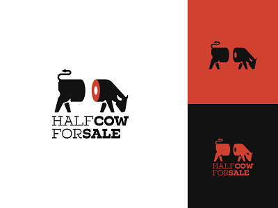 HalfCowForSale affordable logo design angus beef brand brand identity branding cajva cow cow farm design half cow identity illustration kettle logo logo designer mark meat steak