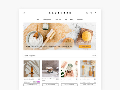 Lavender Shopify Website UI beauty branding design graphic design shopify shopping soft ui ux web