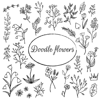 doodle flowers adobe illustrator beautiful black doodle flowers graphic design line minimalism white