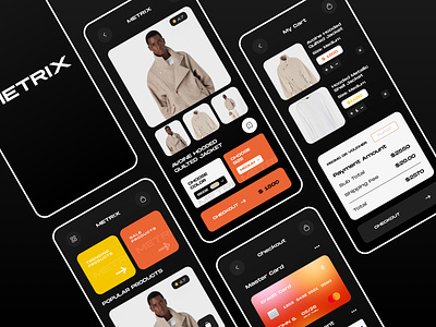 Metrix - Clothing App clean cloth app concept creative design ecommerce fashion minimal mobile app shopping app trending ui ui design uiux design ux