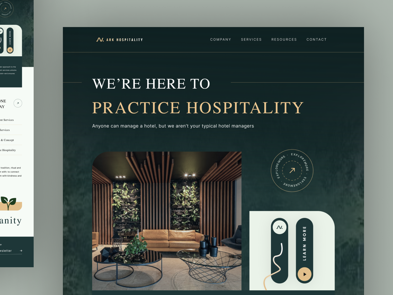 hotel management website design