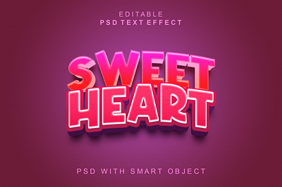 Sweet Heart 3d text effect 3dtext