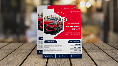 Car Washing Flyer branding car flyer car wash flyer design flyer graphic design illustration minimal poster vector