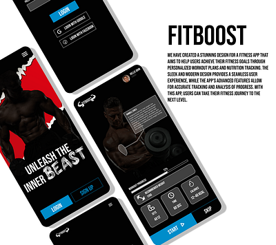 Fitboost app branding figma graphic design spectrumcodes ui