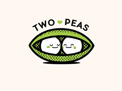 Two Peas Logo Design app branding design graphic design illustration logo typography ui ux vector