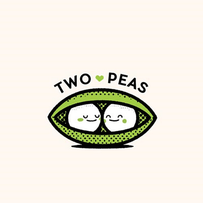 Two Peas Logo Design app branding design graphic design illustration logo typography ui ux vector