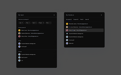 Search modals design saas ui ui ux ui design uidesign ux webapp