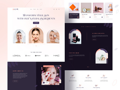 Skincare-Beauty Landing Page / Web UI beauty homepage branding cosmetic design dribbble e commerce ecommerce landingpage flat graphic design idea kahaf landing page logo minimal online store product product design skincare skincare homepage skincare product