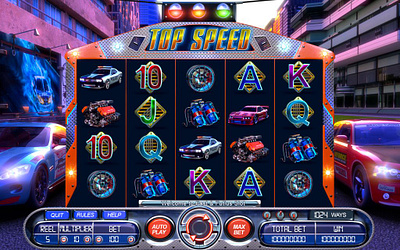 The main UI for the Speed Cars themed online slot game cars game cars slot cars themed casino design digital art gambling game art game design game reels graphic design main ui reels slot design slot game reels slot reels speed cars ui ui design ui reels