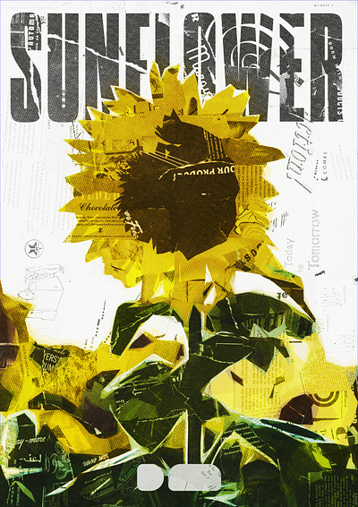 Sunflower collage poster art collage flower grunge illustration photoshop poster sunflower texturelab