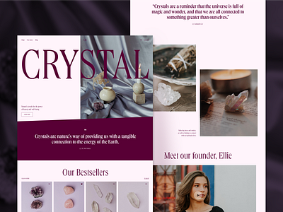 Crystal Ecommerce Web Design branding crystal decor design ecommerce graphic design home page interface landing page ui user experience ux ux design web web design web layout web marketing web page website website design
