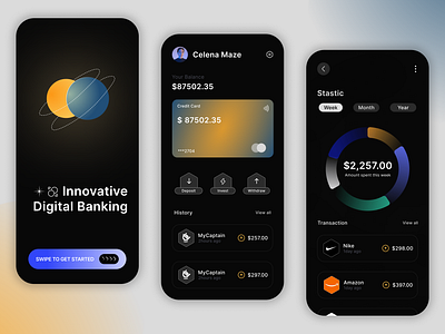 Digital Banking App UI appdesign bank branding design designertool designertools digitalbank figma illustration ui uidesigner