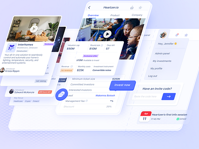 Landing page visual app visual fintech investing investment app isometric isometric ui skewed app skewed ui startups vc venture capital