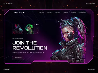 REVOLUTION - NFT collection animation black blockchain collection cyber dark landing midjourney nft