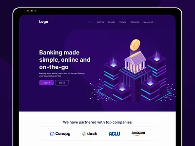 Fintech Online Banking website banking interface bankingcustomerservice bankingservices bankingsolutions bitcoinbanking blockchainbanking cashlessbanking conversionoptimization cryptonews digitalbanking digitalcurrency ethereum financialservices fintech landingpage moneymanagement ui userexperience userinterface webdesign