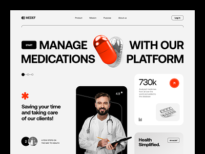 Medtech platform: Medef Website design interface product service startup ui ux web website