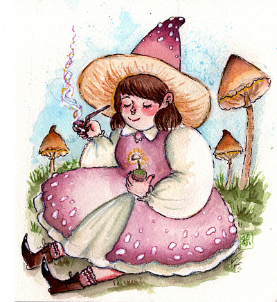 Mushroom-Witch art illustration