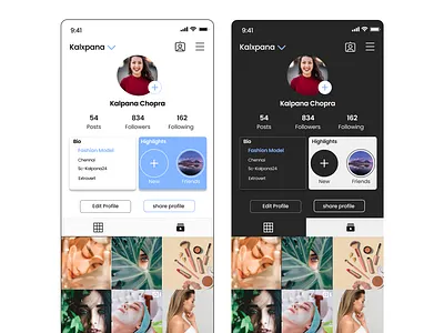 instagram user profile screen dailyui figma profilescreen screens ui