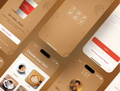 Coffee App Sign In/Up Flow app branding coffee creative design designer illustration logo mobile app ui ux