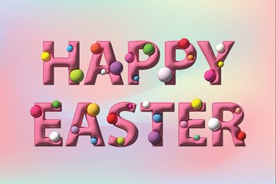 3D Bubbly Happy Easter Typography 3 d bubbles 3d 3d easter 3d easter e card 3d graphic design 3d materials 3d text 3d typograpgy easter easter design graphic design happy easter happy easter text illustration typography