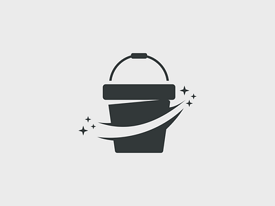 Clean Bucket Logo black brand branding bucket care clean cleaning graphic design home illustration logo object ui vector