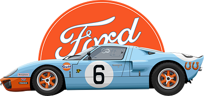 FORD GT40 Gulf illustration vector